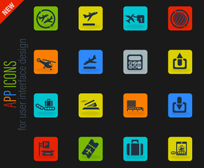 Airport icon set