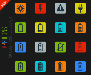 battery icon set