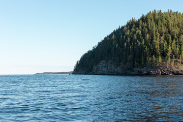 Ladoga Lake with Stone Embankment in Sortavala