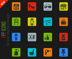 beauty salon icon set