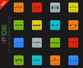 Bridges icons set