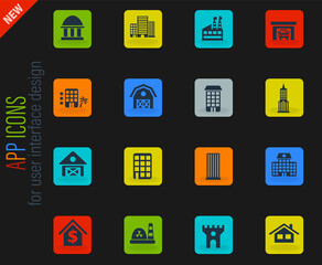 building icon set