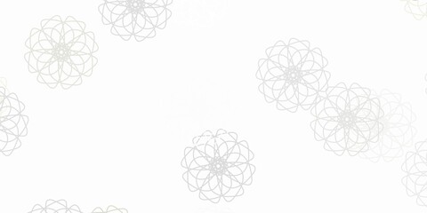 Naklejka premium Light gray vector doodle pattern with flowers.