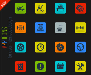 car service icon set