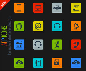 communication icon set