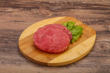 Raw tuna steak for grill