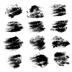 Abstract  paint textured prints isolated on a white background