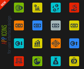 currency exchange icon set