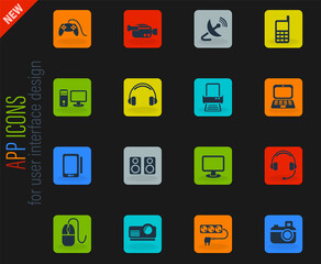 devices icon set
