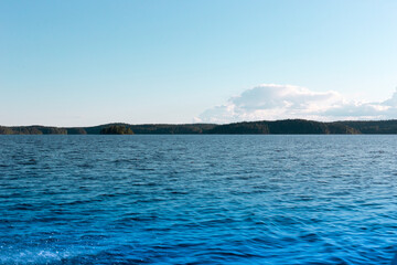 Ladoga Lake with Stone Embankment in Sortavala