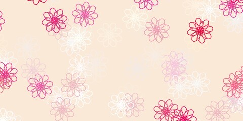 Light Red vector natural layout with flowers.