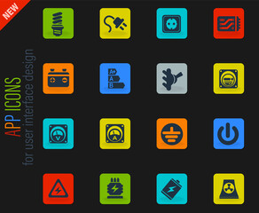 Electricity simply icons