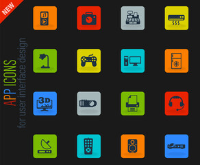 electronics supermarket icon set