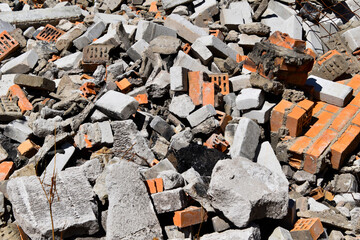 Construction bricks waste.