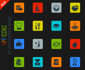 food and kitchen icon set