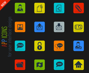 forum interface icon set