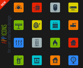 heating icon set