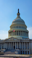 Obraz premium United States Capital Building. American Flag.