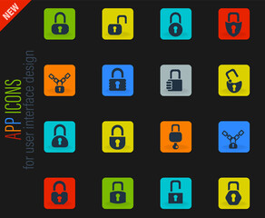 lock icons set