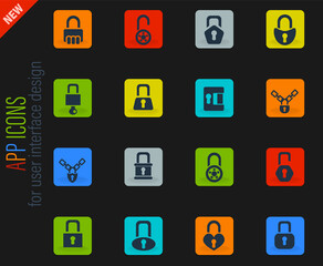 lock icons set