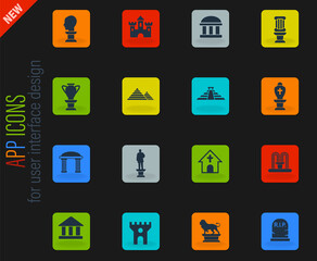 monuments icon set