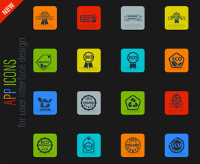 eco label icon set