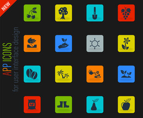 plants icon set