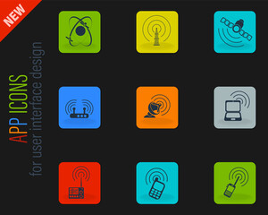 Radio signal simple vector icons