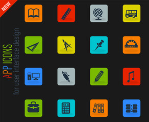 school icon set