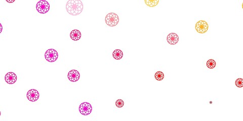 Light Pink, Yellow vector background with bubbles.