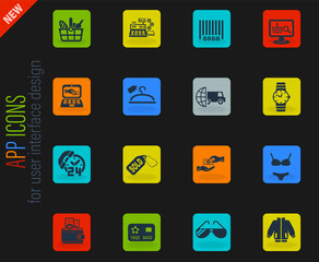 shopping and e-commerce icon set