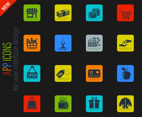 shopping icon set