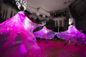 Laser major the program at the wedding Banquet. Dance in the costumes with LEDs.