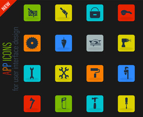 Work tools icons set