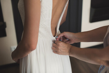 Obraz na płótnie Canvas Wedding dress back details