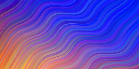 Light Blue, Yellow vector template with curved lines. Illustration in halftone style with gradient curves. Template for your UI design.