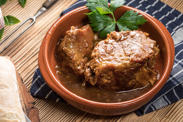 A piece of braised pork neck.