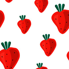 Seamless strawberry pattern vector illustration