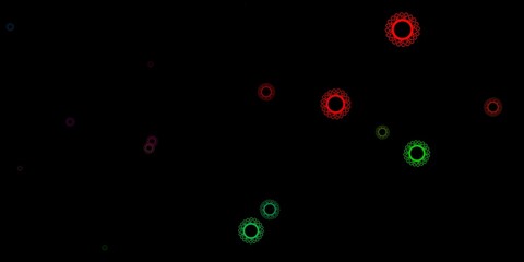 Dark multicolor vector template with flu signs.