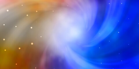 Obraz premium Light Blue, Yellow vector background with small and big stars. Blur decorative design in simple style with stars. Best design for your ad, poster, banner.