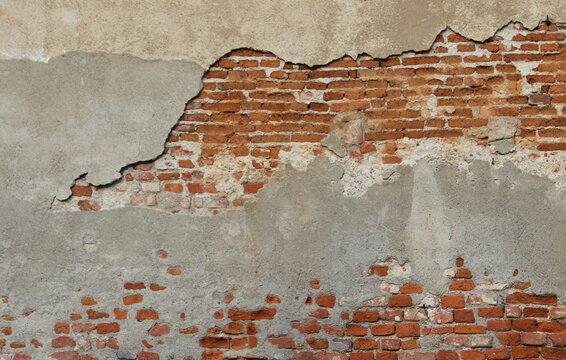 Fototapeta Muro in mattoni - Vintage e danneggiato