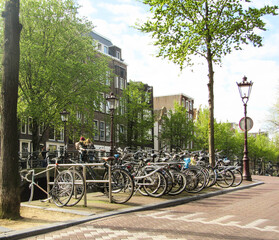 Fototapeta premium bicycles in amsterdam