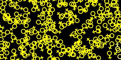 Dark Yellow vector pattern with magic elements.