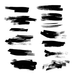 Black abstract ink strokes set on white background