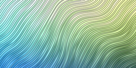Light Blue, Green vector pattern with curves. Bright illustration with gradient circular arcs. Design for your business promotion.
