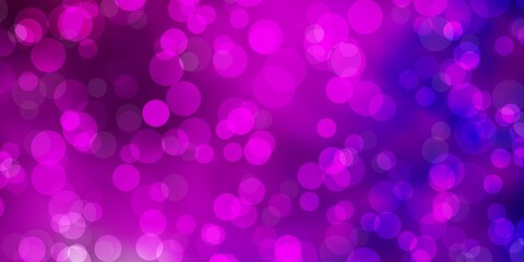 Light Pink, Blue vector layout with circle shapes. Glitter abstract illustration with colorful drops. Pattern for booklets, leaflets.