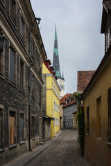 Street in the old town of Tallinn, Estonia