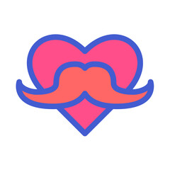 love moustache icon vector illustration filled outline style. father's day icon set.