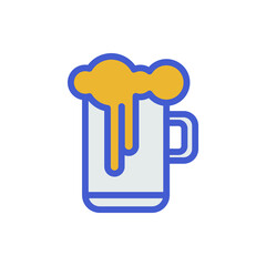 glass of beer icon vector illustration filled outline style. father's day icon set.