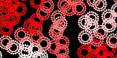 Dark red vector template with flu signs.